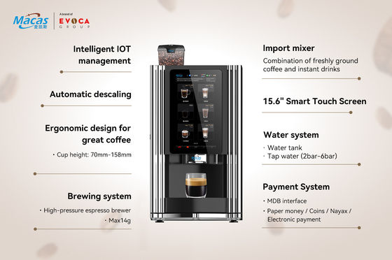 comprare Acciaio inossidabile 304 Commercial Coffee Espresso Vending Machine 57Kg fabbricazione online