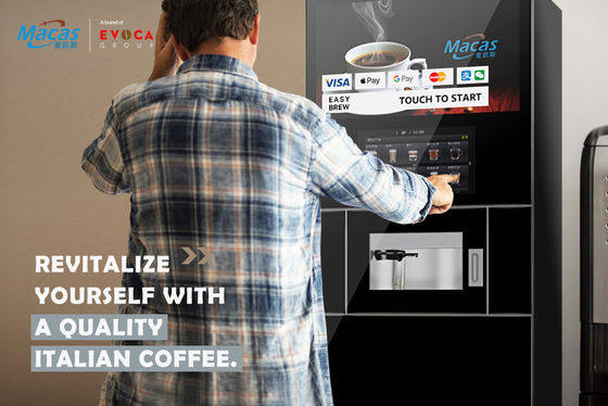 Maccas Commercial Coffee Machine con touchscreen da 27 pollici e pulizia automatica