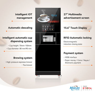 comprare MACAS Macchina da caffè commerciale a colonna con tecnologia avanzata e gruppo erogatore di sviluppo interno per risultati costanti fabbricazione online